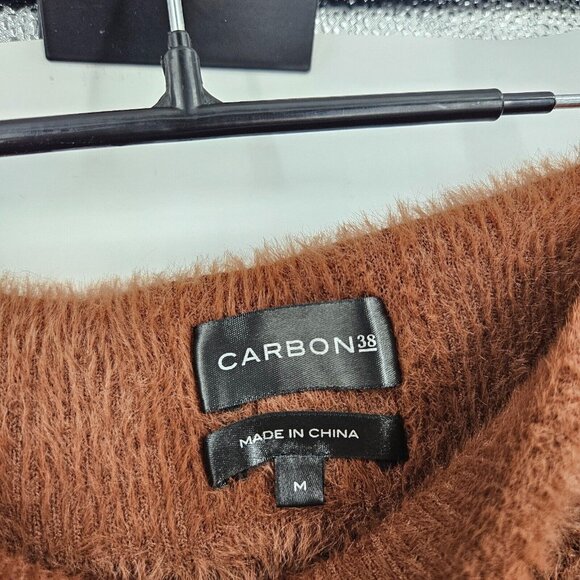 Carbon38 Lounge Pants Brown Fuzzy High Waist Relaxed Comfort Pull On Stretch M - Picture 3 of 5